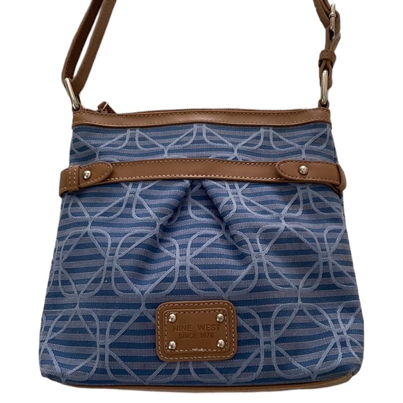 NINE WEST Women’s Crossbody Adjustable Canvas & Leather NWOT - Picture 1 of 3